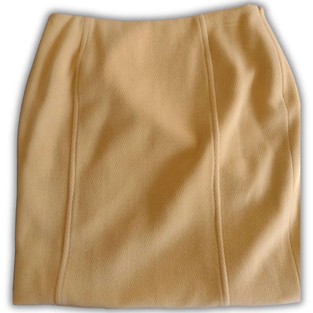 Etcetera Yellow Wool Pencil Skirt